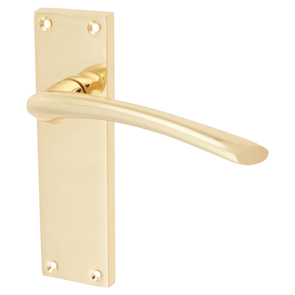Polished Brass Latch Door Handles - Rimini Range - 151 x 42mm