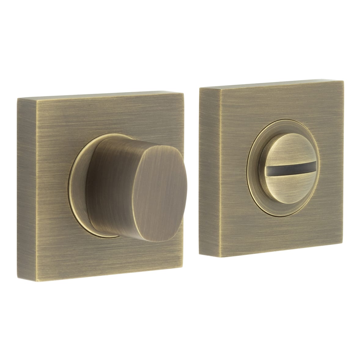 Inner 3 Turn & Release with Square Plain Rose - 47 x 47mm - Antique Brass