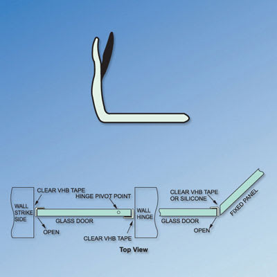 Clear PVC Shower Seal - Angle Jamb - Suits 6-12mm Glass