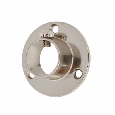 25mm Tube Hanging Rail End Socket with Locking Grub Screws - Brushed Nickel - Pack of 2