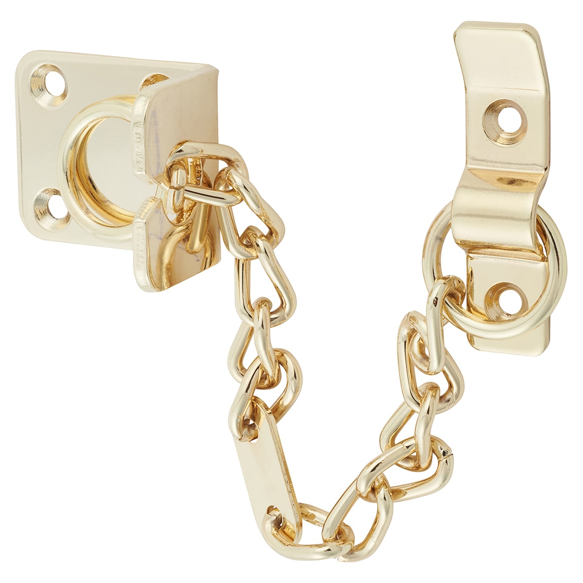 Heavy Duty Security Door Chain - 195 x 45mm - Polished Brass