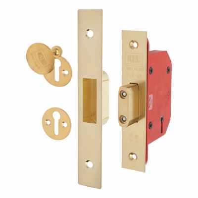 2105S StrongBOLT 5 Lever Deadlock - 68mm Case - 45mm Backset - Polished Brass
