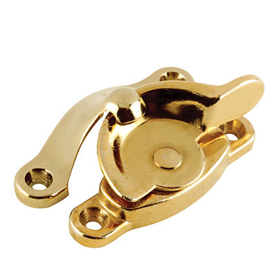 Budget Fitch Sash Window Fastener - 60 x 21mm - Brass Plated