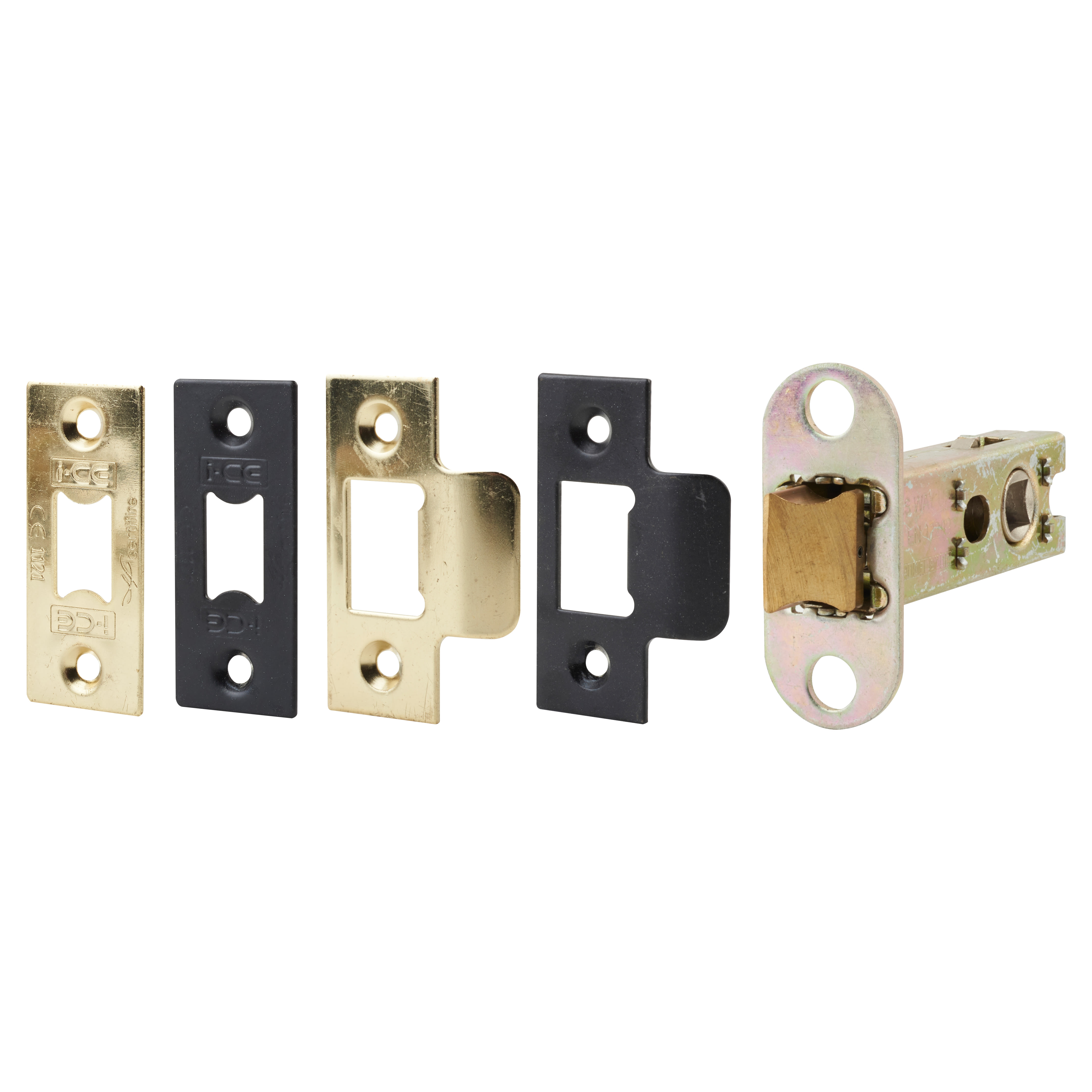 Heavy Duty Architectural Bolt Through Tubular Latch - 75mm Case - 57mm Backset - Electro Brass/Matt Black