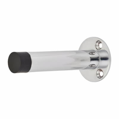 Round Base Projection Door Stop - 80mm Projection - Polished Chrome