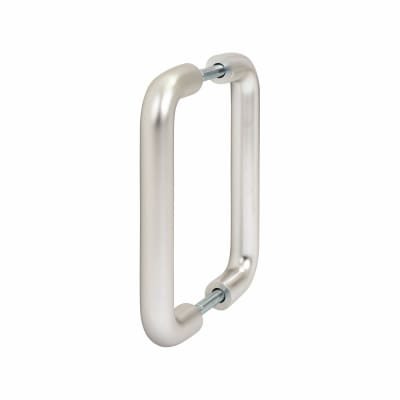 Satin Aluminium 19mm D-Bar Door Pull Handles - Back to Back - 150mm Centres