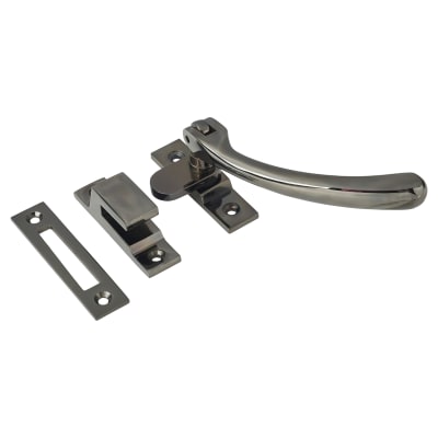 Bulb End Mortice & Hook Plate Casement Window Fastener - Reversible - Black Nickel