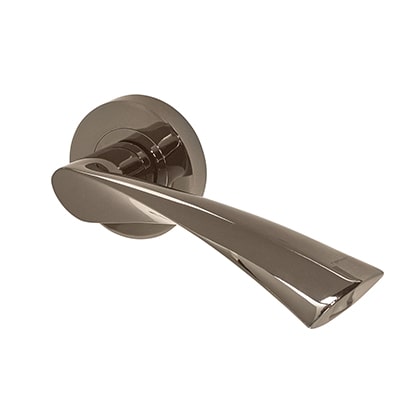 Black Nickel Door Handles on Round Rose - Flex Range