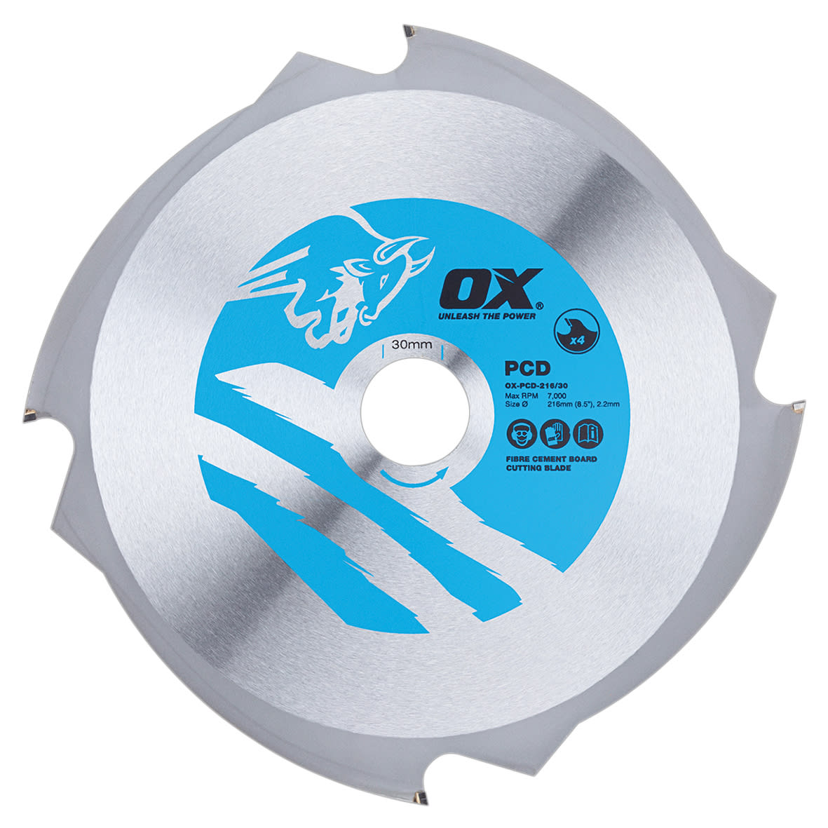 PCD Circular Saw Blade - 216 x 30mm - 4T - Fibre Cement - Thin Kerf