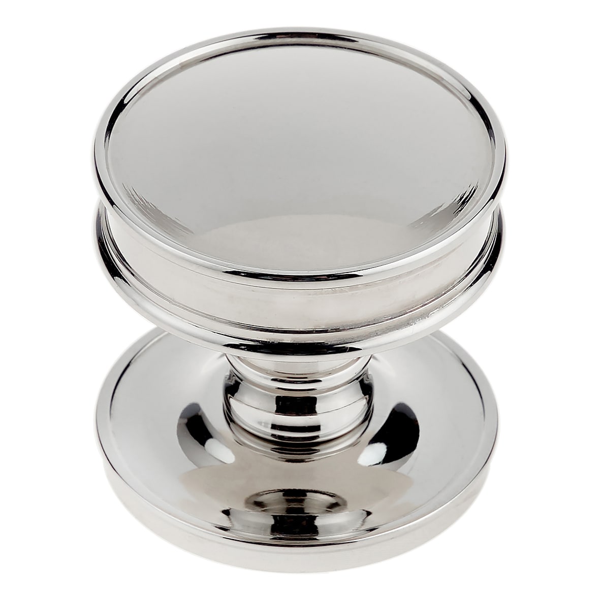 Polished Nickel Ringed Mortice Door Knob - 65mm Rose Diameter - Berkeley Range