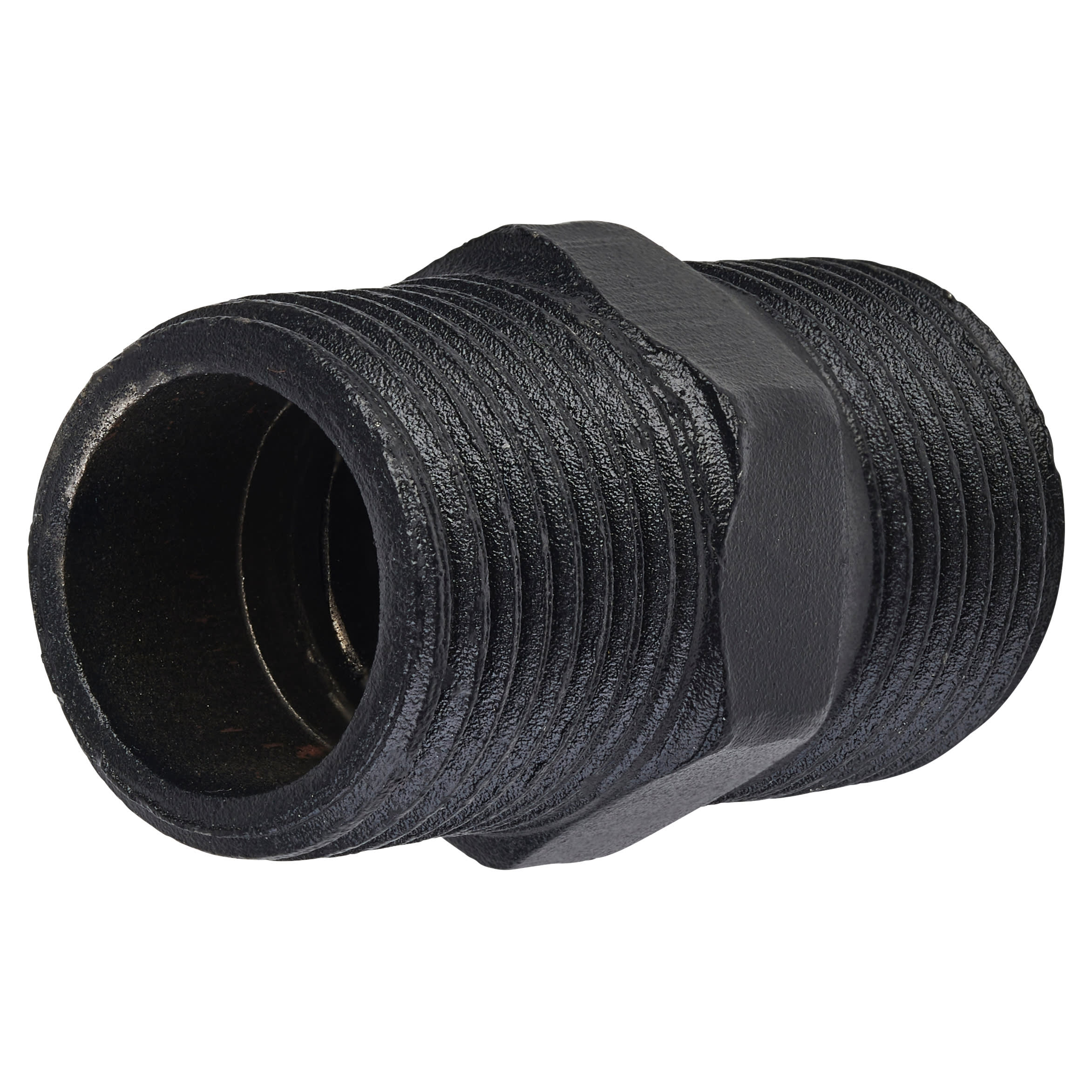 3/4" Pipe Shelving Iron Threaded Nipple Connector - Black