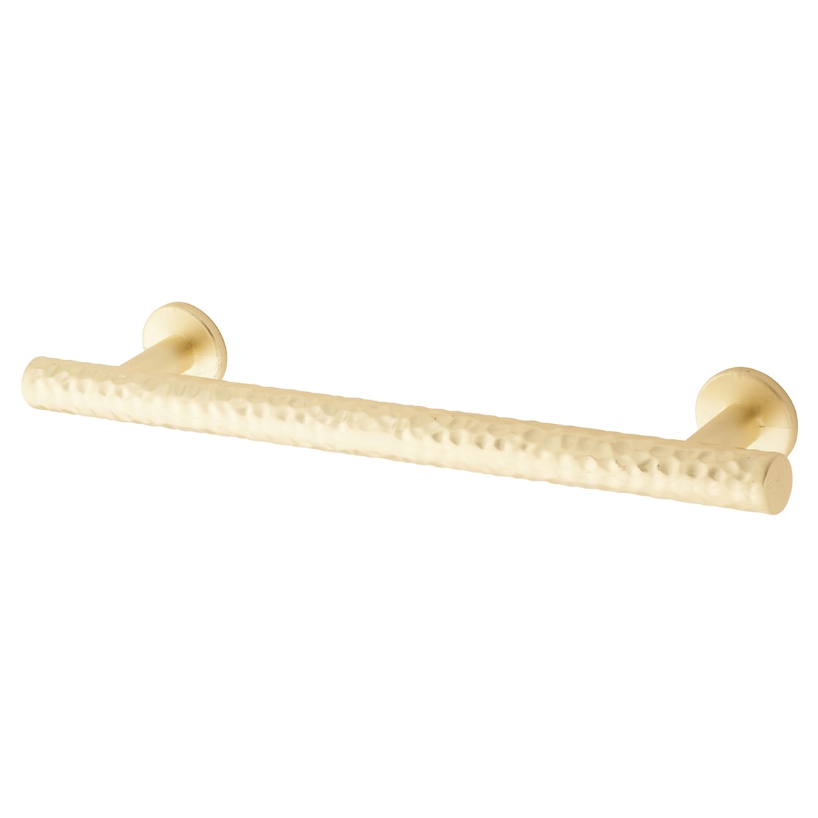 Kendal 10.5mm Hammered T-Bar Cabinet Pull Handle - 128mm Centres - Satin Brass