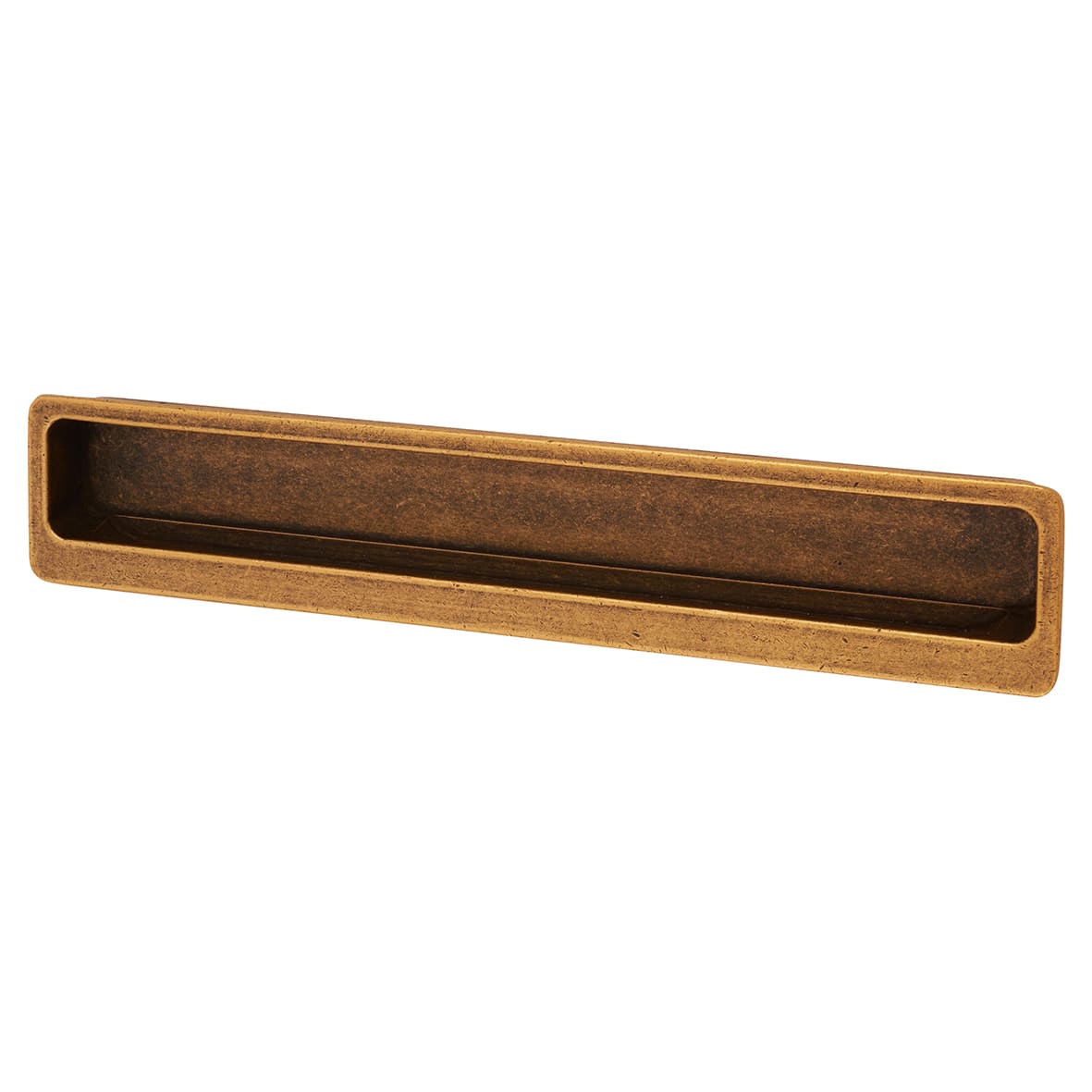 Alton Rectangular Flush Cabinet Pull Handle - 177 x 33mm - Antique Brass