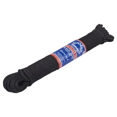 No.4 Black Jute Sash Window Cord - 6mm Diameter - 25m Knot