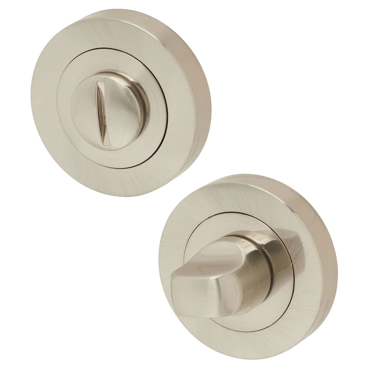 Bathroom Turn & Release - 50mm Diameter - Satin Nickel