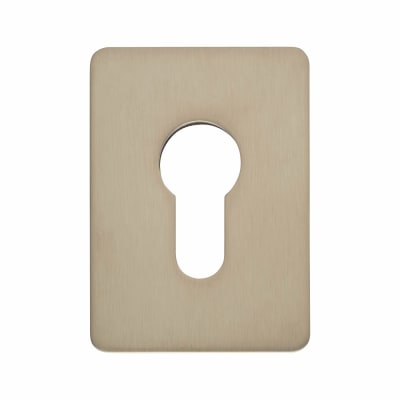 Jumbo Adhesive Fixing Escutcheon - 65.5 x 47.6mm - Euro - Satin Stainless Steel