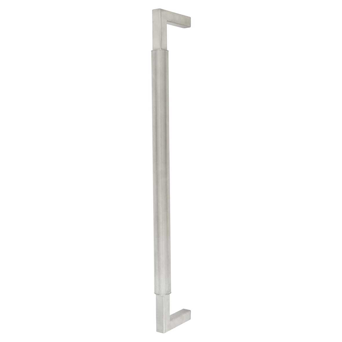 Satin Stainless Steel 25mm Lines D-Bar Door Pull Handle - Bolt Fix - 450mm Centres