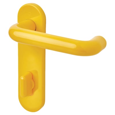 Golden Yellow Nylon Steel Core Safety Bathroom Door Handles - 78mm c/c - Paris Range