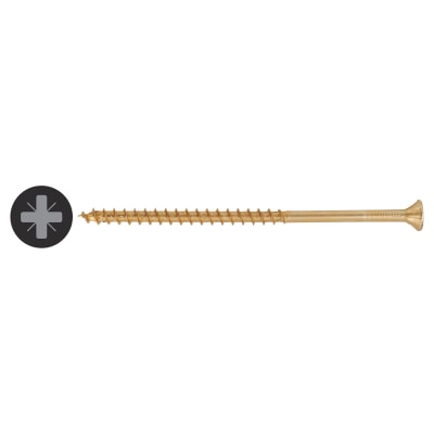 Yellox Pozi Countersunk Wood Screws - 5.0 x 100mm - Yellow Zinc - Pack of 100