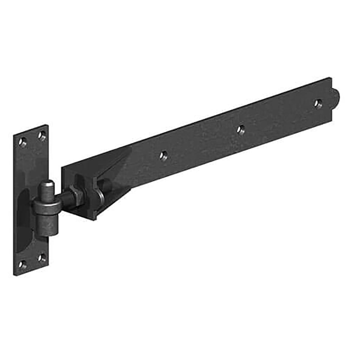 Heavy Duty Adjustable Hook & Band Gate Hinge - 750 x 55mm - Epoxy Black - Pair