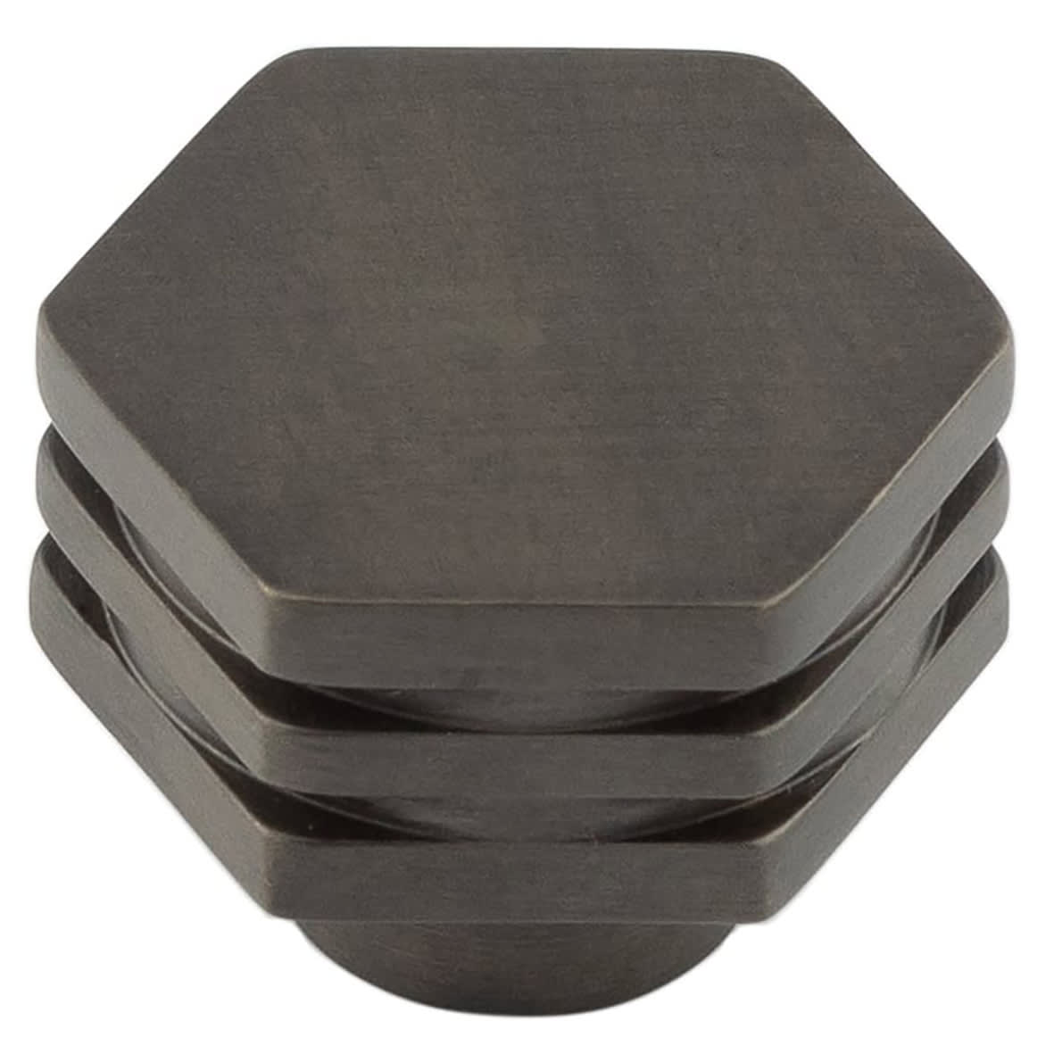 Nile Hex Cabinet Knob - 30mm Diameter - Dark Bronze