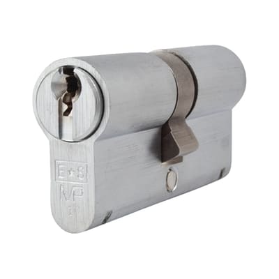10 Pin 64mm Euro Double Cylinder - 32 + 32mm - Satin Chrome - Keyed Alike