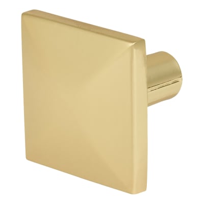 Pyramid Style Square Cabinet Knob - 29 x 29mm - Polished Brass