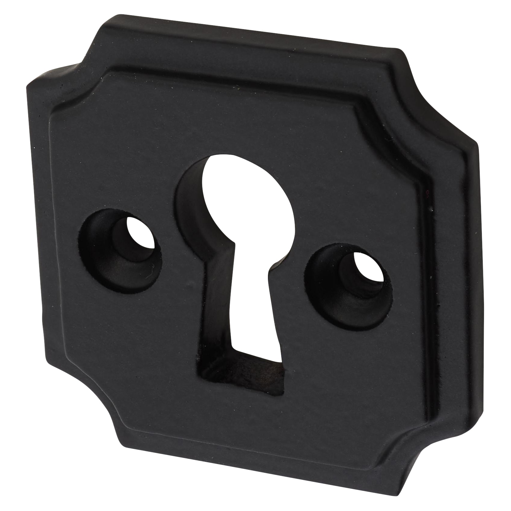 Escutcheon - 40mm Diameter - Keyhole - Smooth Black
