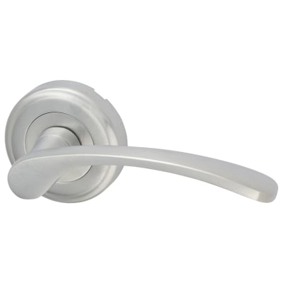 Marcus Satin Chrome Door Handles on Round Rose - Sophia Range