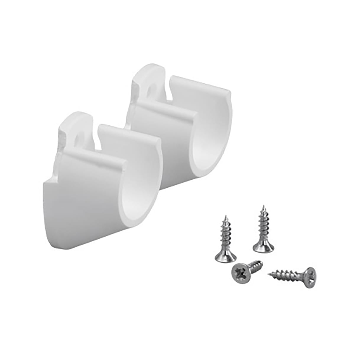 Top Track System - Clothes Hanging Rail Holder Frame to Wall - 44 x 25 x 32mm - White