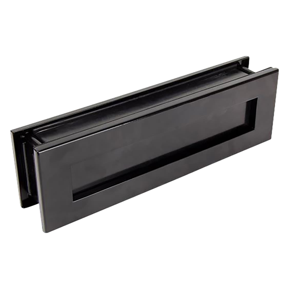 Traditional Letter Plate - 315 x 92mm - Door Thickness 42-72mm - Black 306436P