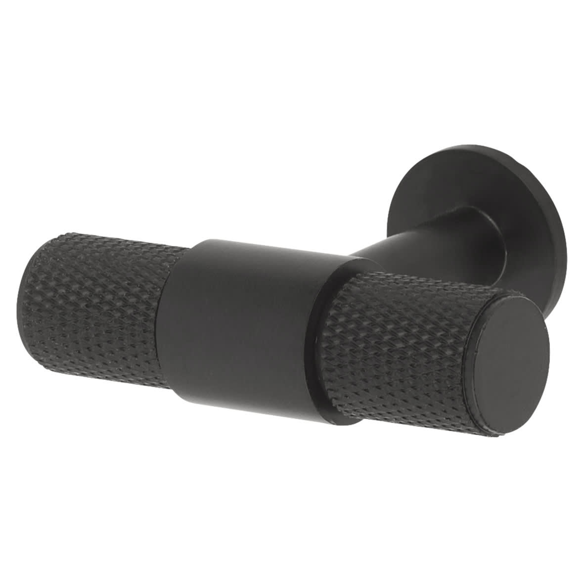 13mm Knurled T-Bar Cabinet Knob - 50 x 40mm - Matt Black