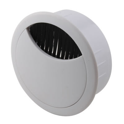 Round Cable Tidy Grommet - 60mm Hole Size - White - Pack of 10