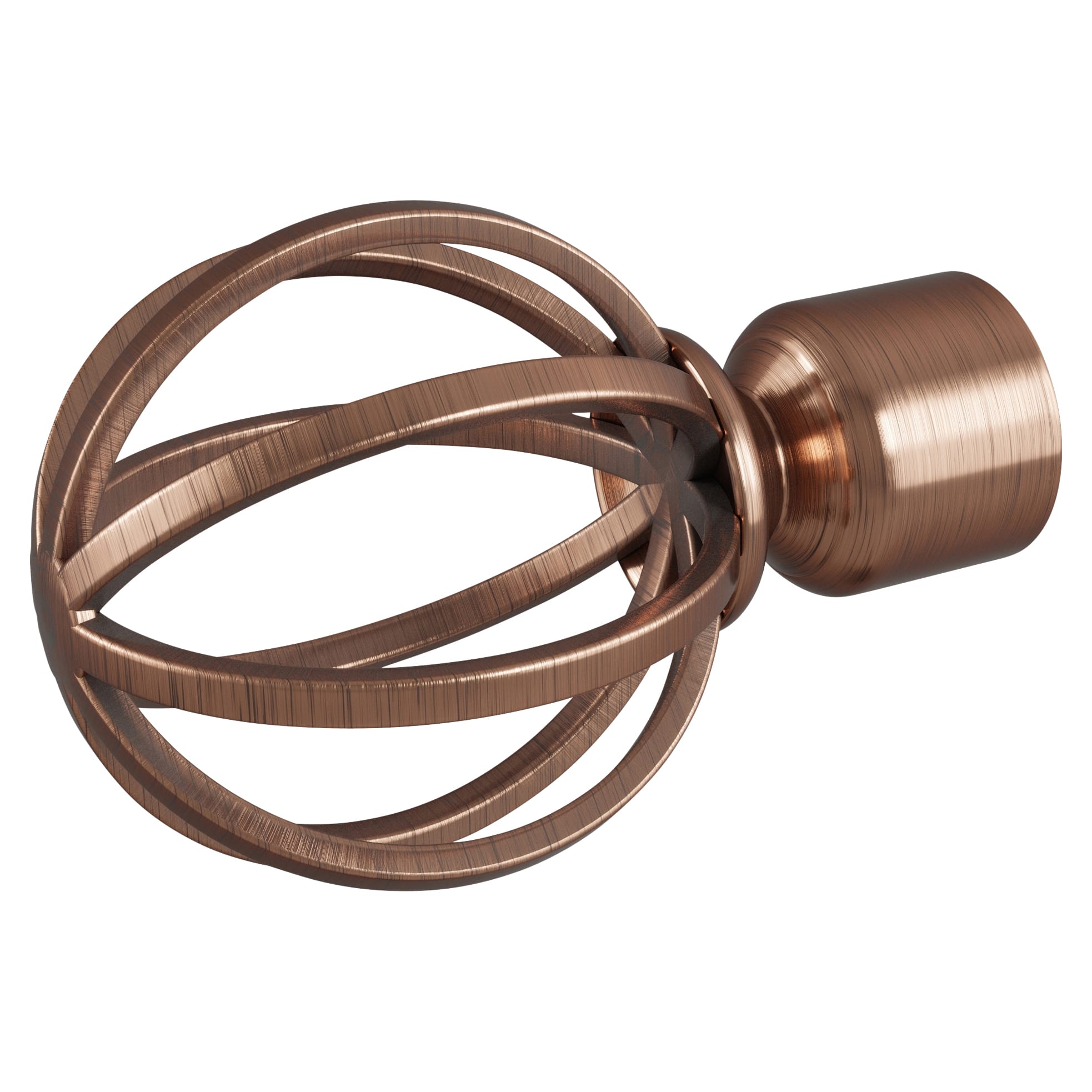 25mm Cage Orb Curtain Pole Finial - Antique Copper - Pack of 2