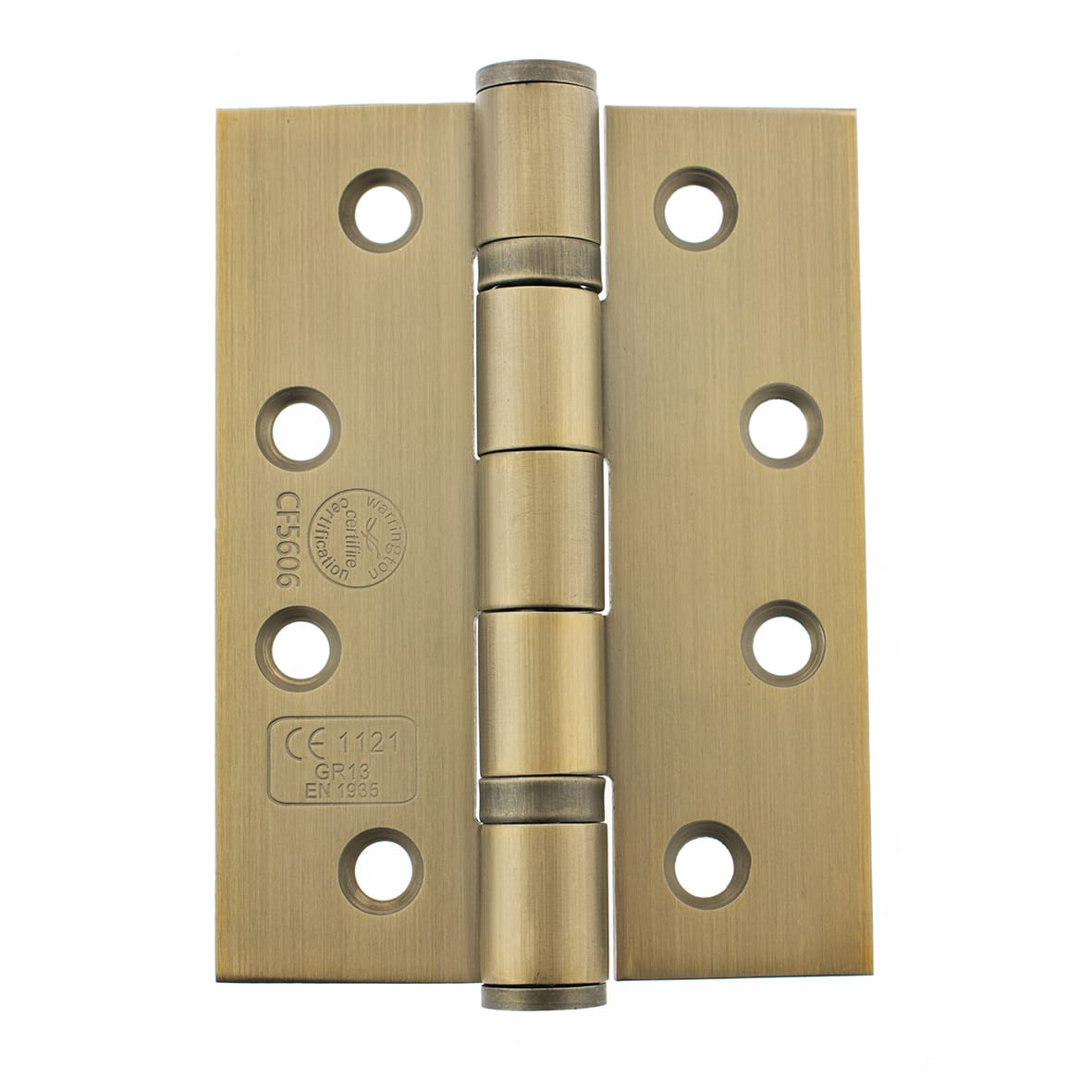 Twin Ball Bearing Grade 13 Butt Fire Door Hinge - 102 x 75 x 3mm - Satin Brass - Pair