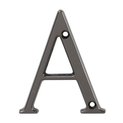76mm Screw Fix Door Letter - A - Bright Bronze