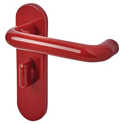 Rouge Red Nylon Steel Core Safety Bathroom Door Handles - 57mm c/c - Paris Range