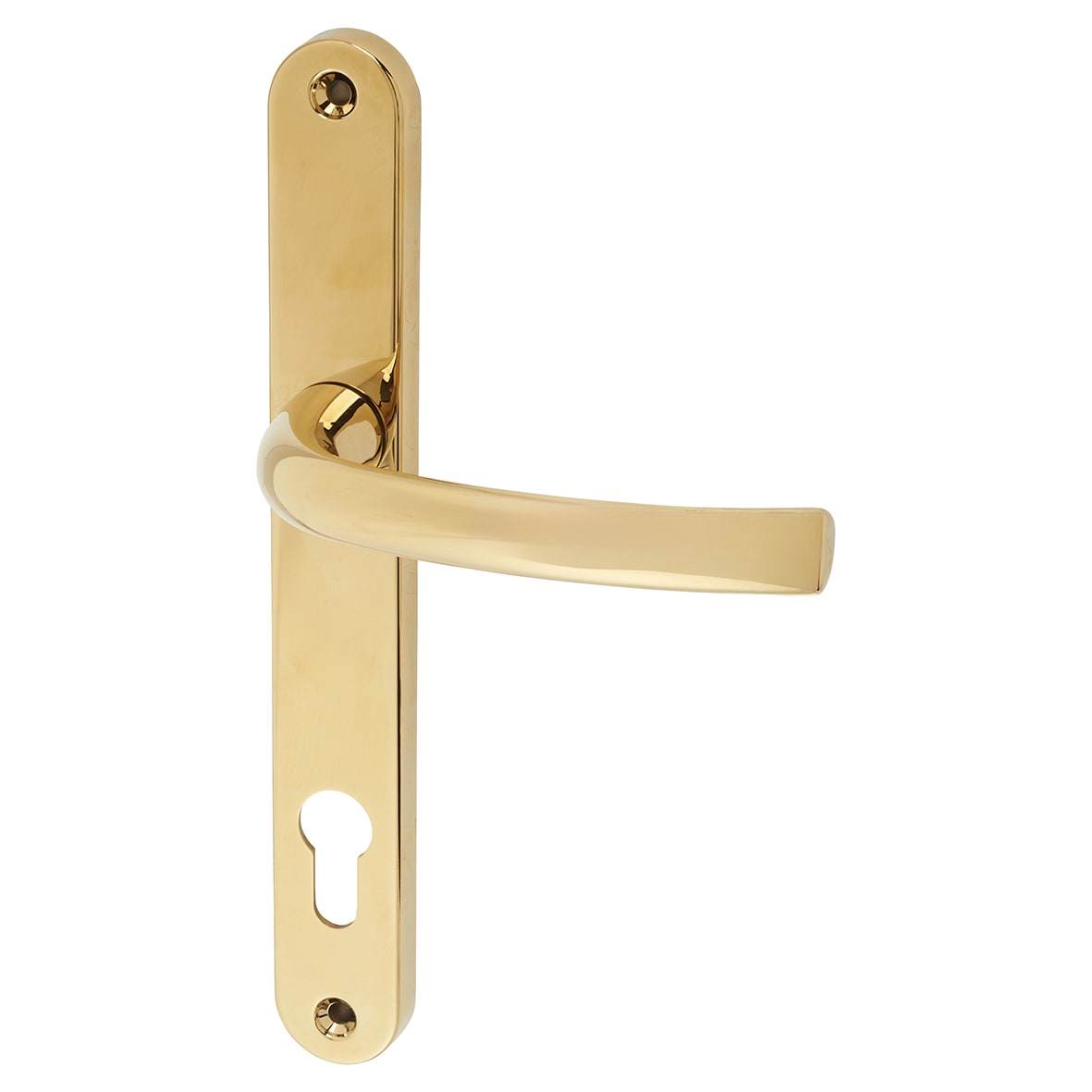 Polished Brass uPVC Multipoint Door Handles - 92mm c/c - 70mm door