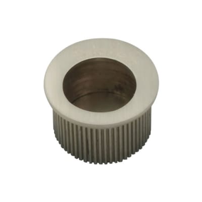 Round Door Edge Finger Flush Pull - 30mm Diameter - Satin Nickel