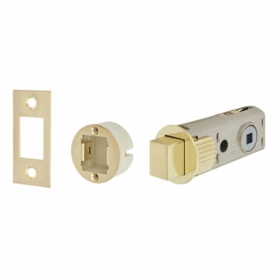 FastLatch Tubular Push-Fit Bathroom Deadbolt - 60mm Case - 44mm Backset - Polished Brass