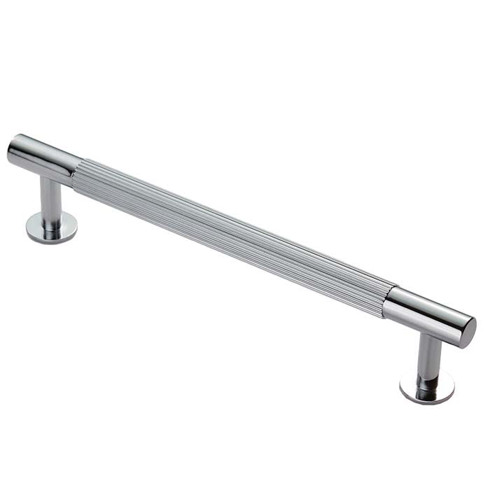 12.5mm Lines T-Bar Cabinet Pull Handle - 160mm Centres - Polished Chrome