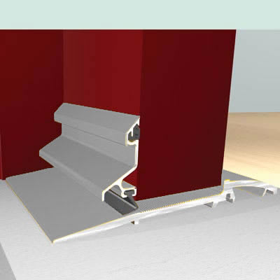 Industrial Threshold Seal - 1000mm Length - Inward/Outward Opening - Plain Aluminium