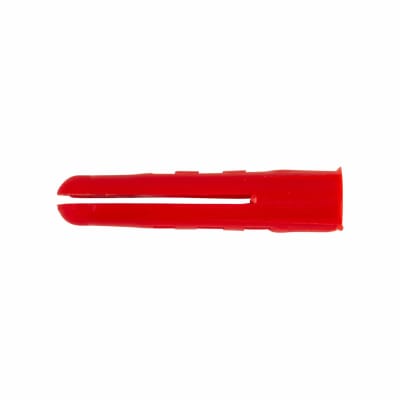 HDPE Plastic Wall Plug - 6 x 31mm - Red - Pack of 100