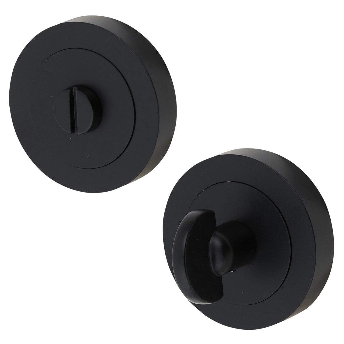 Brass Bathroom Turn & Release - 50mm Diameter - Matt Black