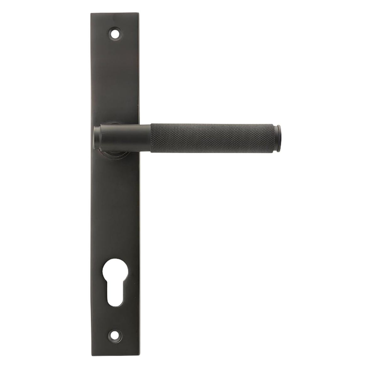 Aged Bronze uPVC Slimline Knurled Multipoint Door Handles - 92mm c/c - Brompton Range