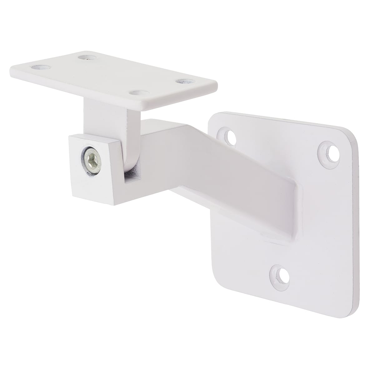 Square Plate Handrail Bracket - 75mm Projection - White