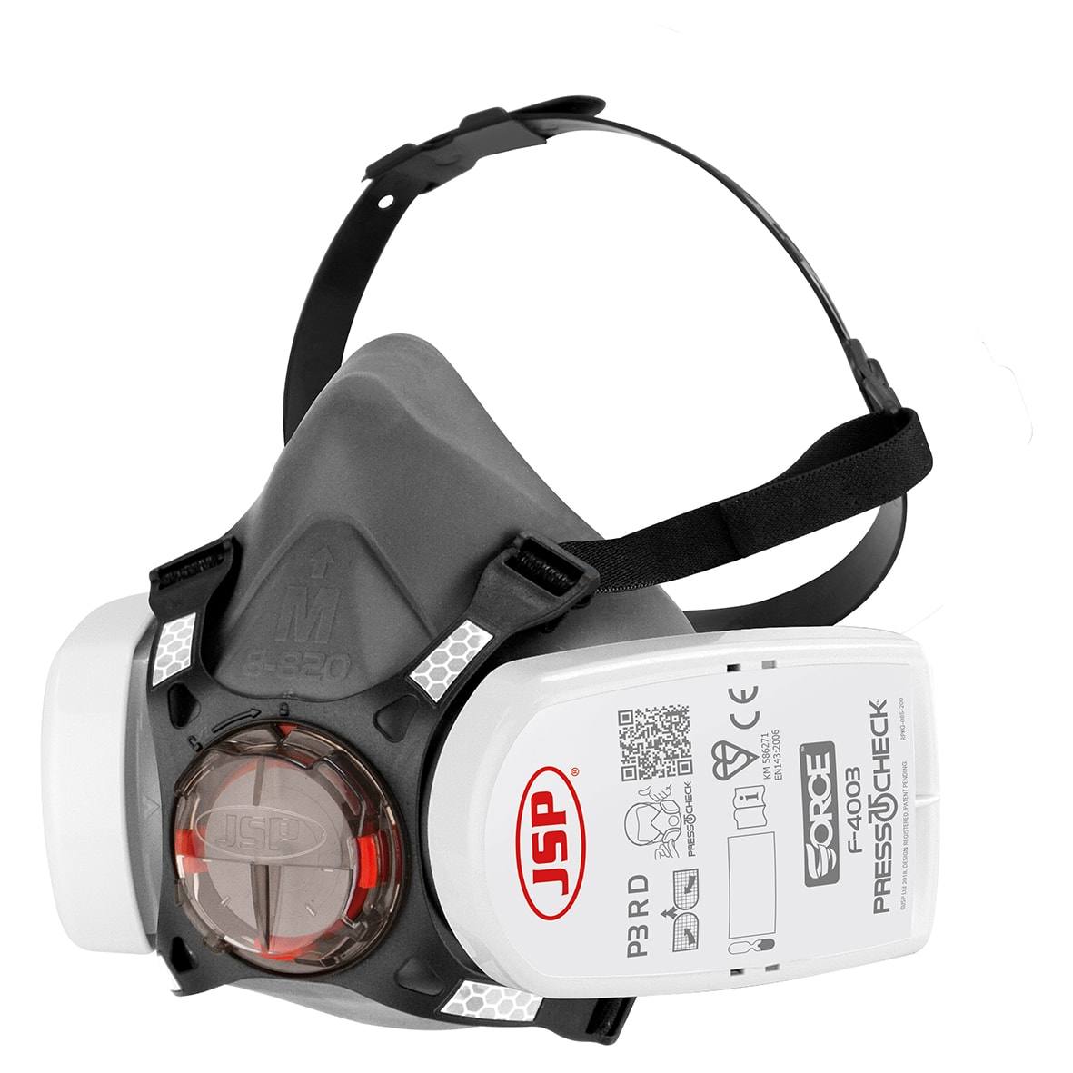 Force 8 Half-Face Mask & 2 x PressToCheck Filters - P3