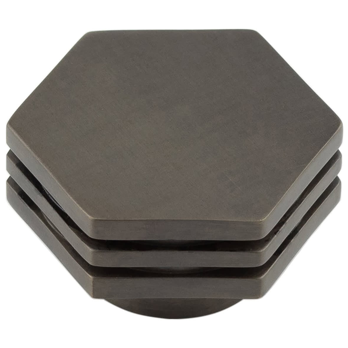 Nile Hex Cabinet Knob - 40mm Diameter - Dark Bronze