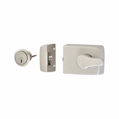 Roller Bolt Deadlocking Nightlatch - 60mm Backset - Silver Case/Satin Chrome Cylinder