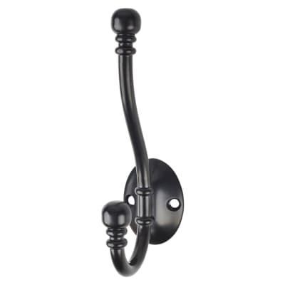 Diecast Ball End Single Hat & Coat Hook - 130 x 35mm - Black